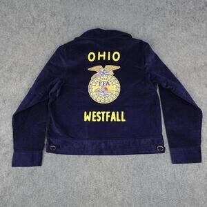 FFA Jacket Womens 103-38 Navy Corduroy Ohio Westfall Agriculture Vintage Style